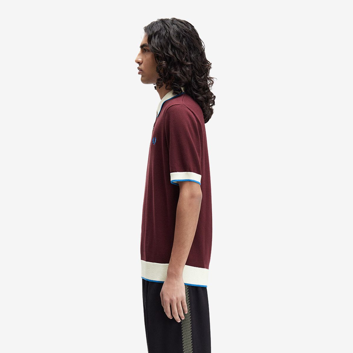 프레드페리(FRED PERRY) [Sharp] 컨트라스트 팁 니트 셔츠 - 옥스블러드 AFPM253K315-597