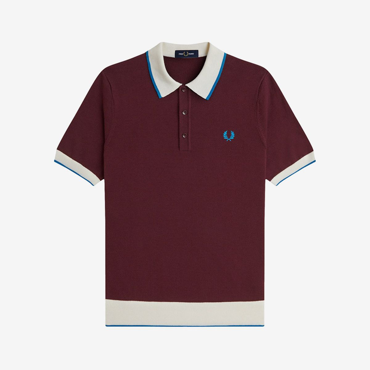 프레드페리(FRED PERRY) [Sharp] 컨트라스트 팁 니트 셔츠 - 옥스블러드 AFPM253K315-597