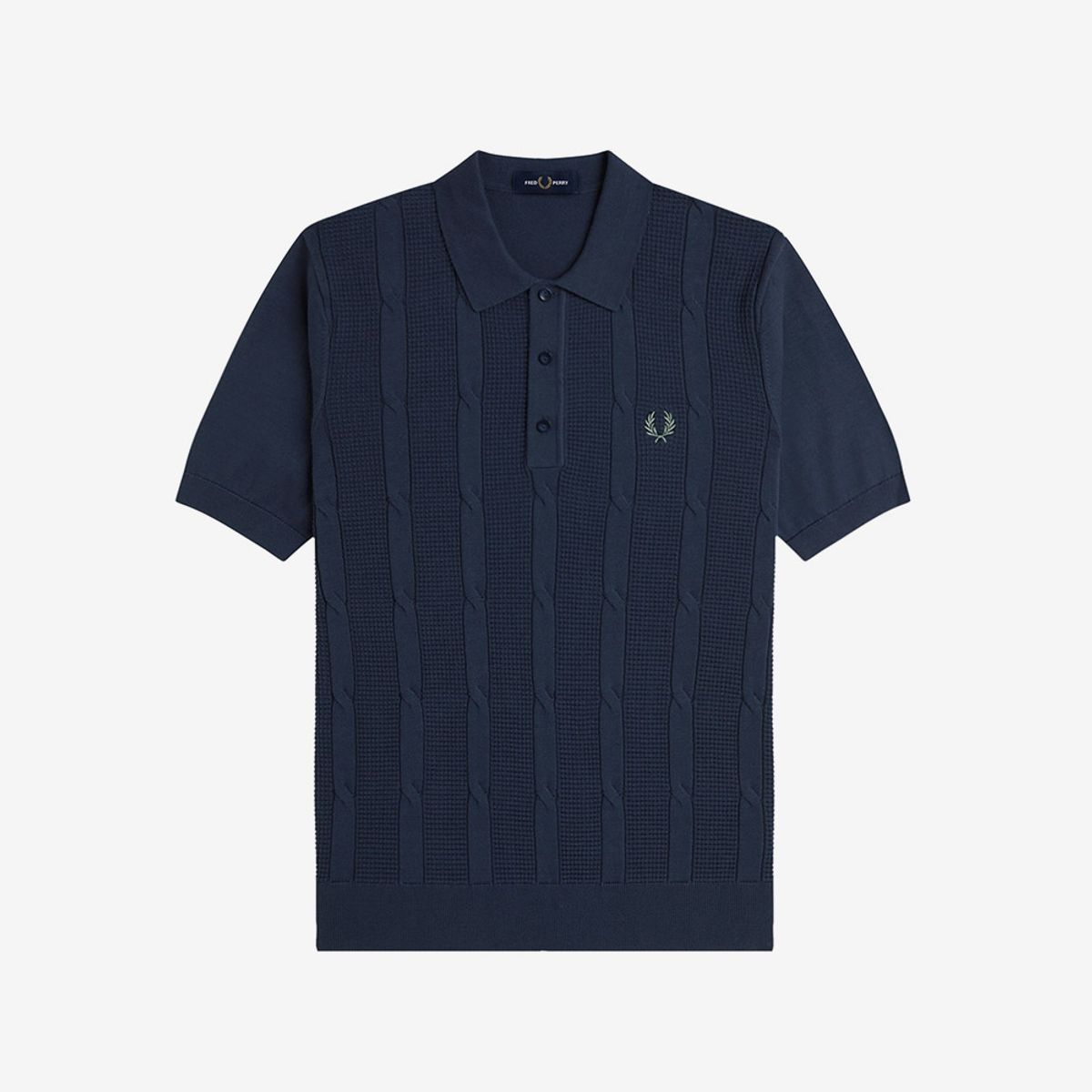 프레드페리(FRED PERRY) [Sharp] 텍스쳐드 케이블 니트 셔츠 - 다크 에이포스 AFPM2531313-738