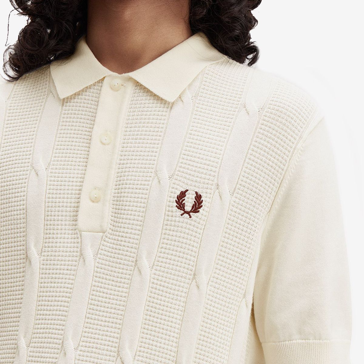 프레드페리(FRED PERRY) [Sharp] 텍스쳐드 케이블 니트 셔츠 - 에크루 AFPM2531313-560