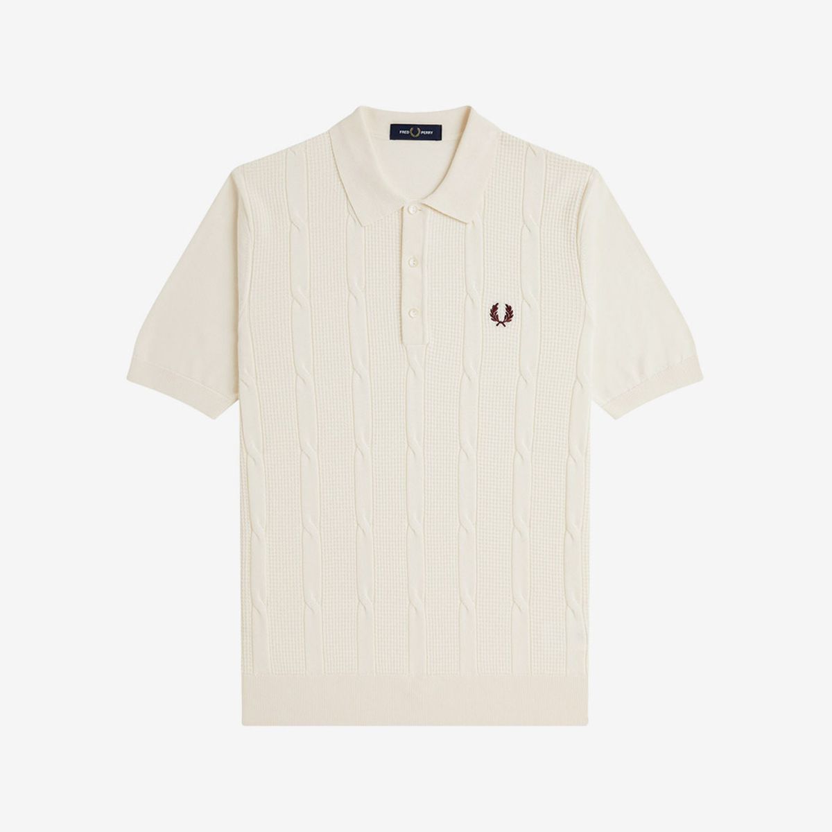 프레드페리(FRED PERRY) [Sharp] 텍스쳐드 케이블 니트 셔츠 - 에크루 AFPM2531313-560