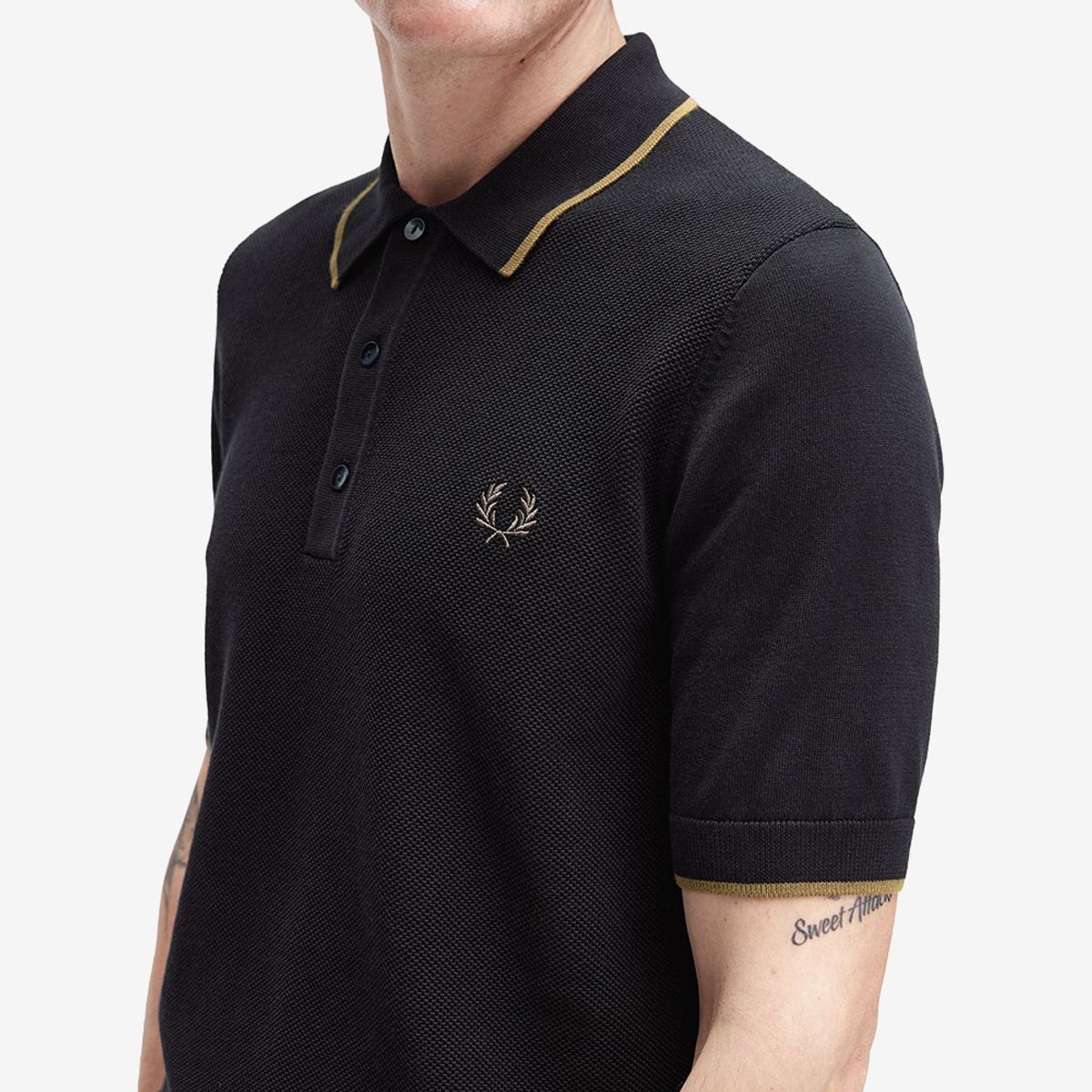 프레드페리(FRED PERRY) [Sharp] 피케 스티치 니트 셔츠 - 블랙 AFPM2531307-102