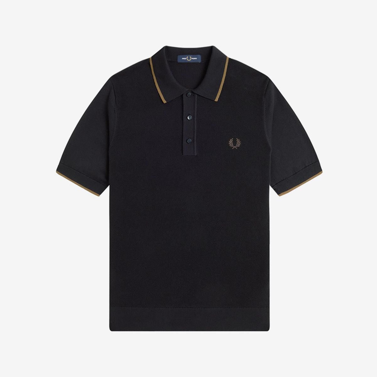 프레드페리(FRED PERRY) [Sharp] 피케 스티치 니트 셔츠 - 블랙 AFPM2531307-102