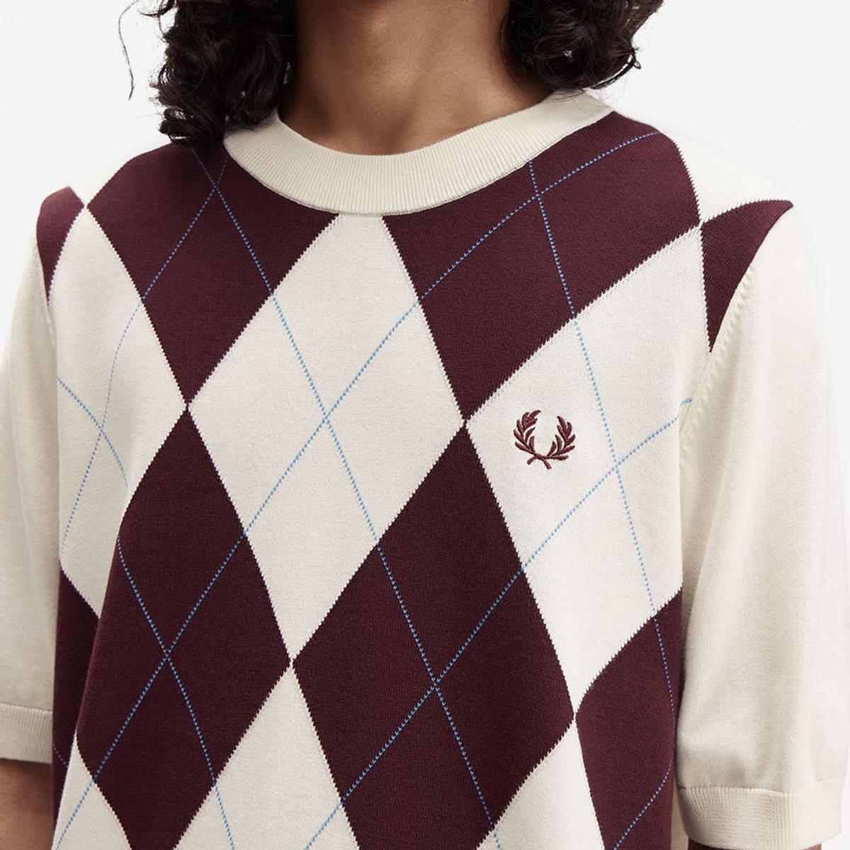 프레드페리(FRED PERRY) [Sharp] 아가일 니트 티셔츠 - 에크루 AFPM2531319-560