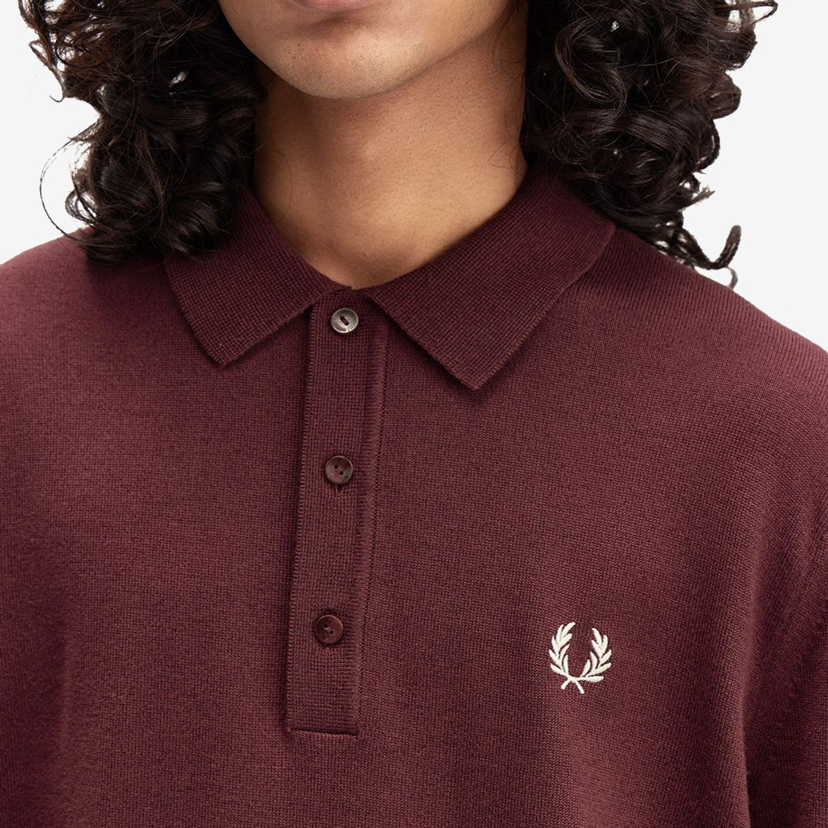 프레드페리(FRED PERRY) [Sharp] 롱슬리브 클래식 니트 셔츠 - 옥스블러드 AFPM2534535-597