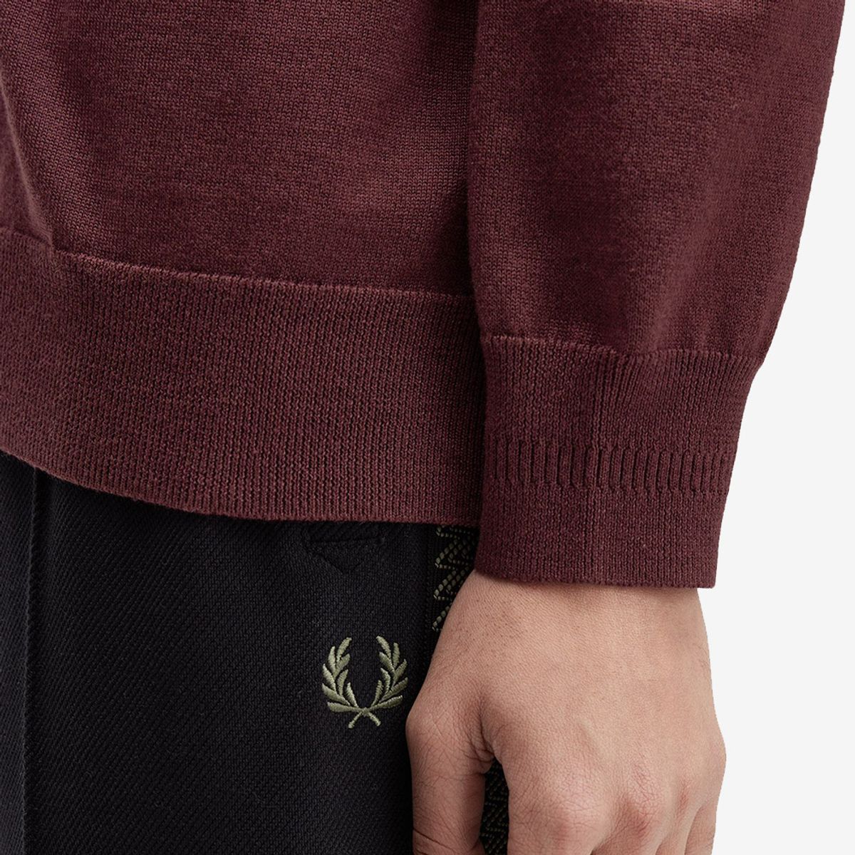 프레드페리(FRED PERRY) [Sharp] 롱슬리브 클래식 니트 셔츠 - 옥스블러드 AFPM2534535-597