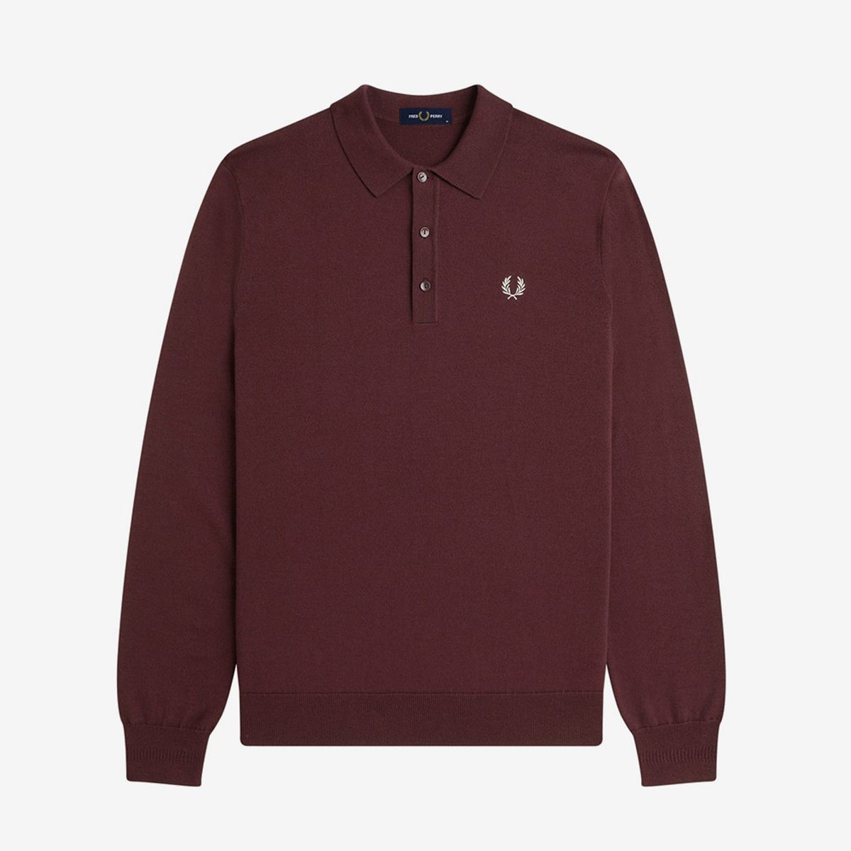 프레드페리(FRED PERRY) [Sharp] 롱슬리브 클래식 니트 셔츠 - 옥스블러드 AFPM2534535-597