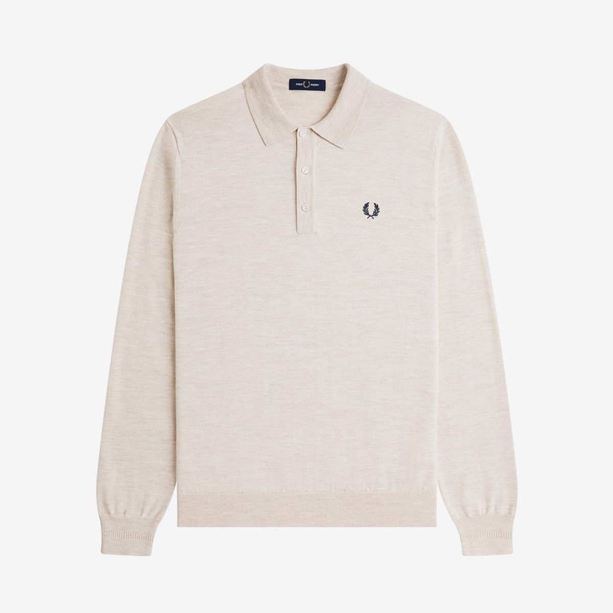 프레드페리(FRED PERRY) [Sharp] 롱슬리브 클래식 니트 셔츠 - 포리지 말 AFPM2534535-X23