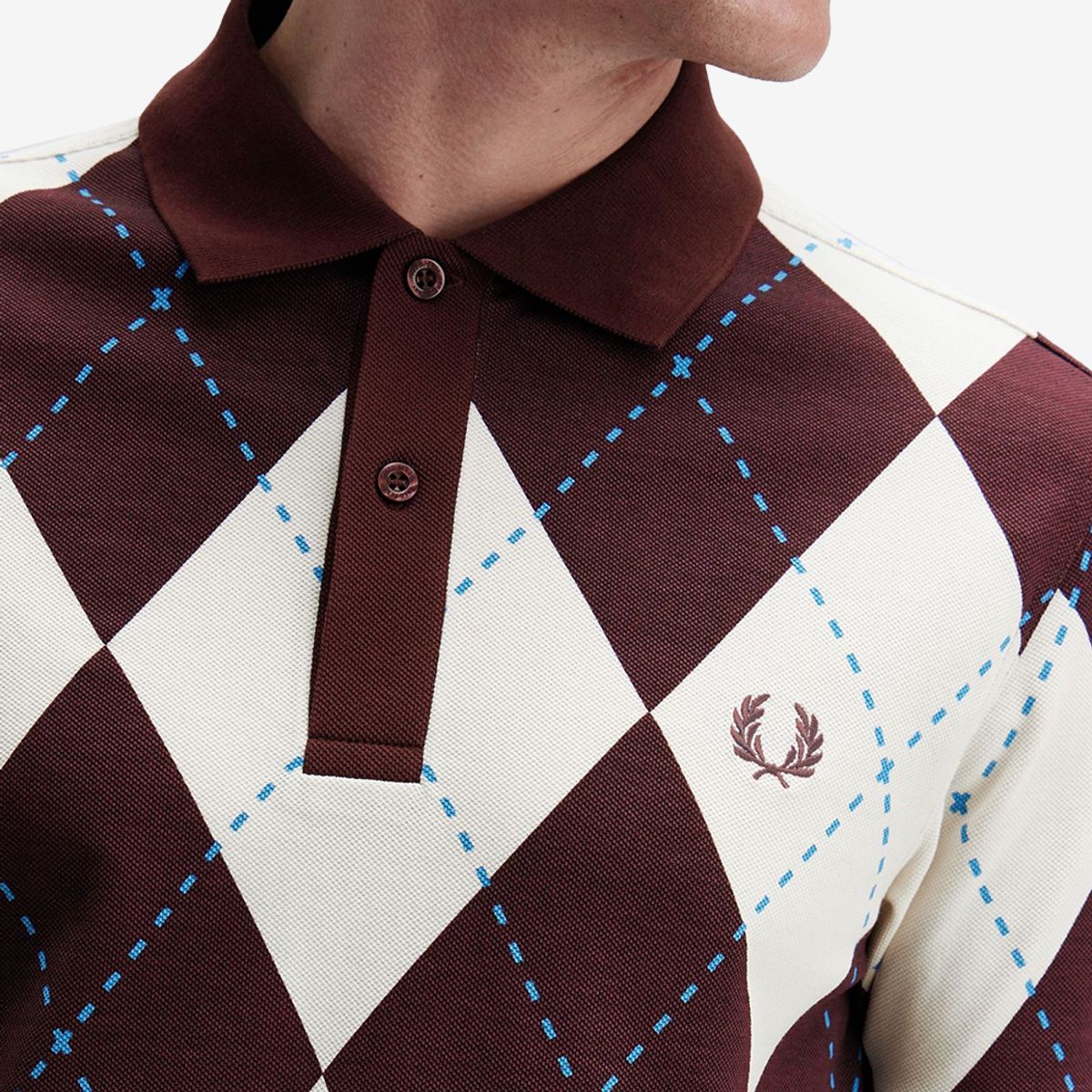 프레드페리(FRED PERRY) [Sharp] 아가일 프린트 폴로 셔츠 - 에크루 AFPM2531628-560