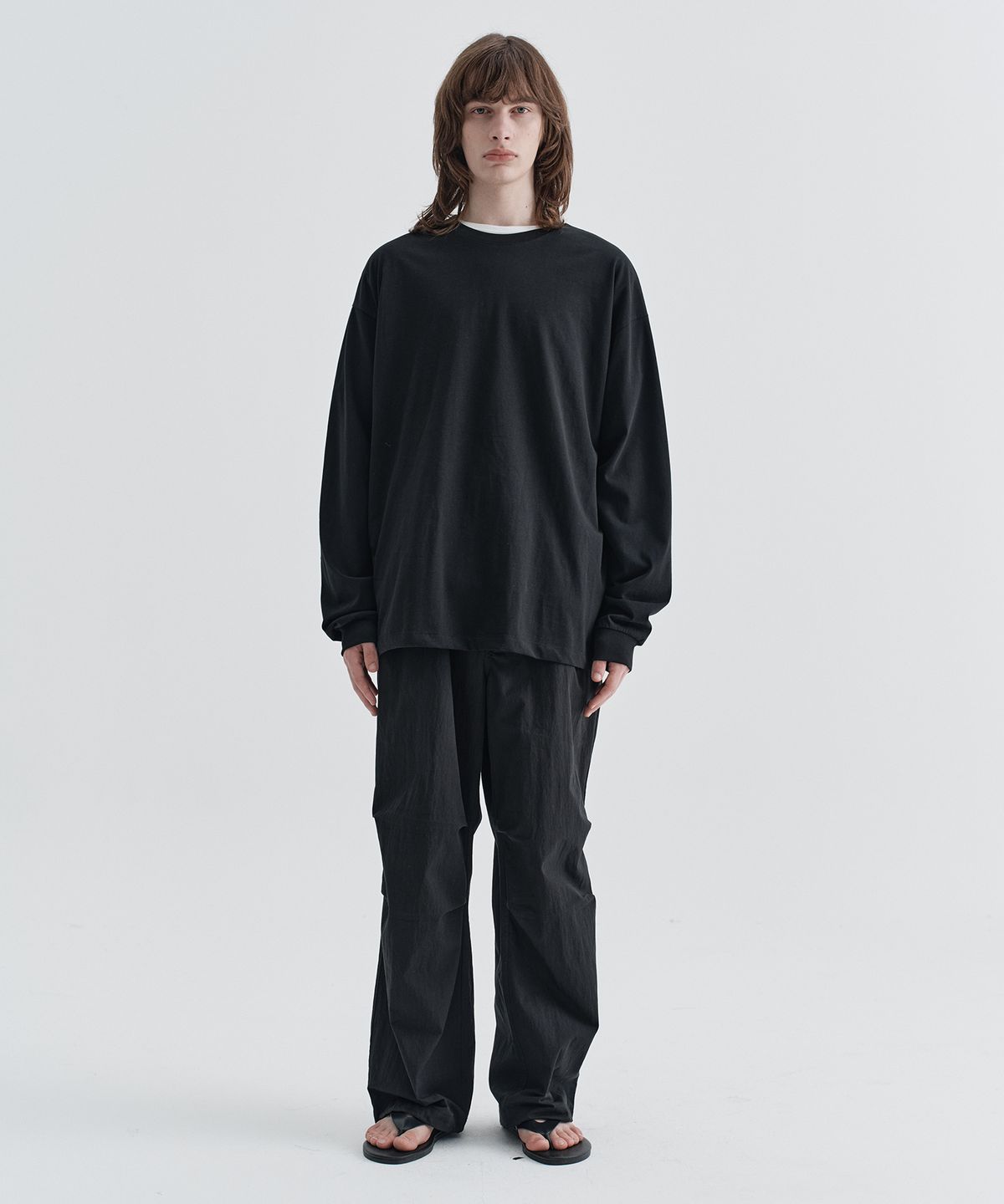 이지오(EZIO) Cotton Long Sleeve T-shirt_Black