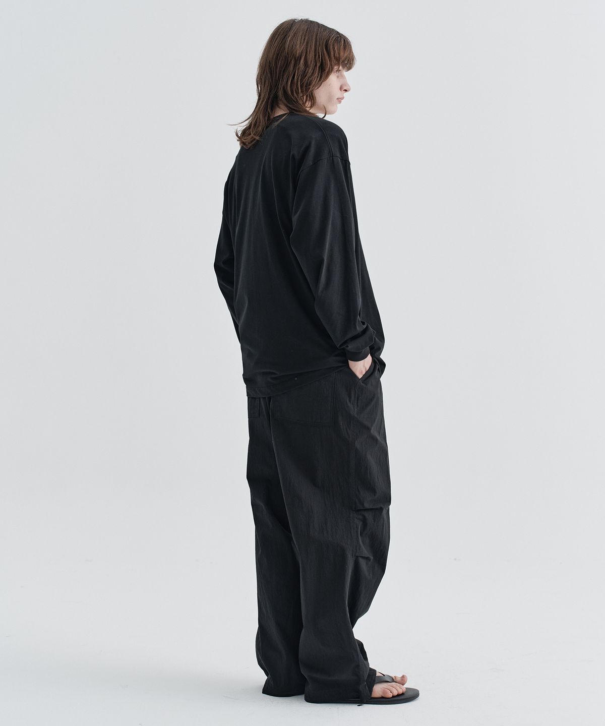 이지오(EZIO) Cotton Long Sleeve T-shirt_Black
