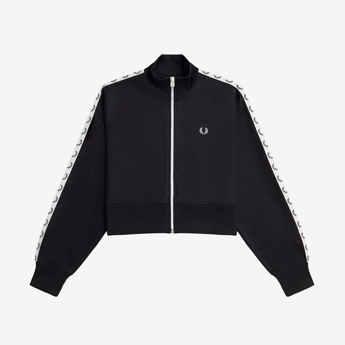 프레드페리(FRED PERRY) [Womens] 크롭 테잎 트랙 재킷 - 블랙 AFPF2534133-102
