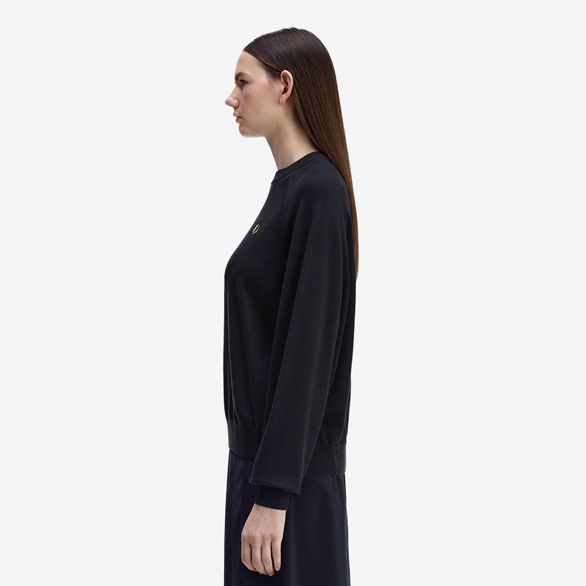 프레드페리(FRED PERRY) [Womens] 크루넥 니트 - 블랙 AFPF2531117-102
