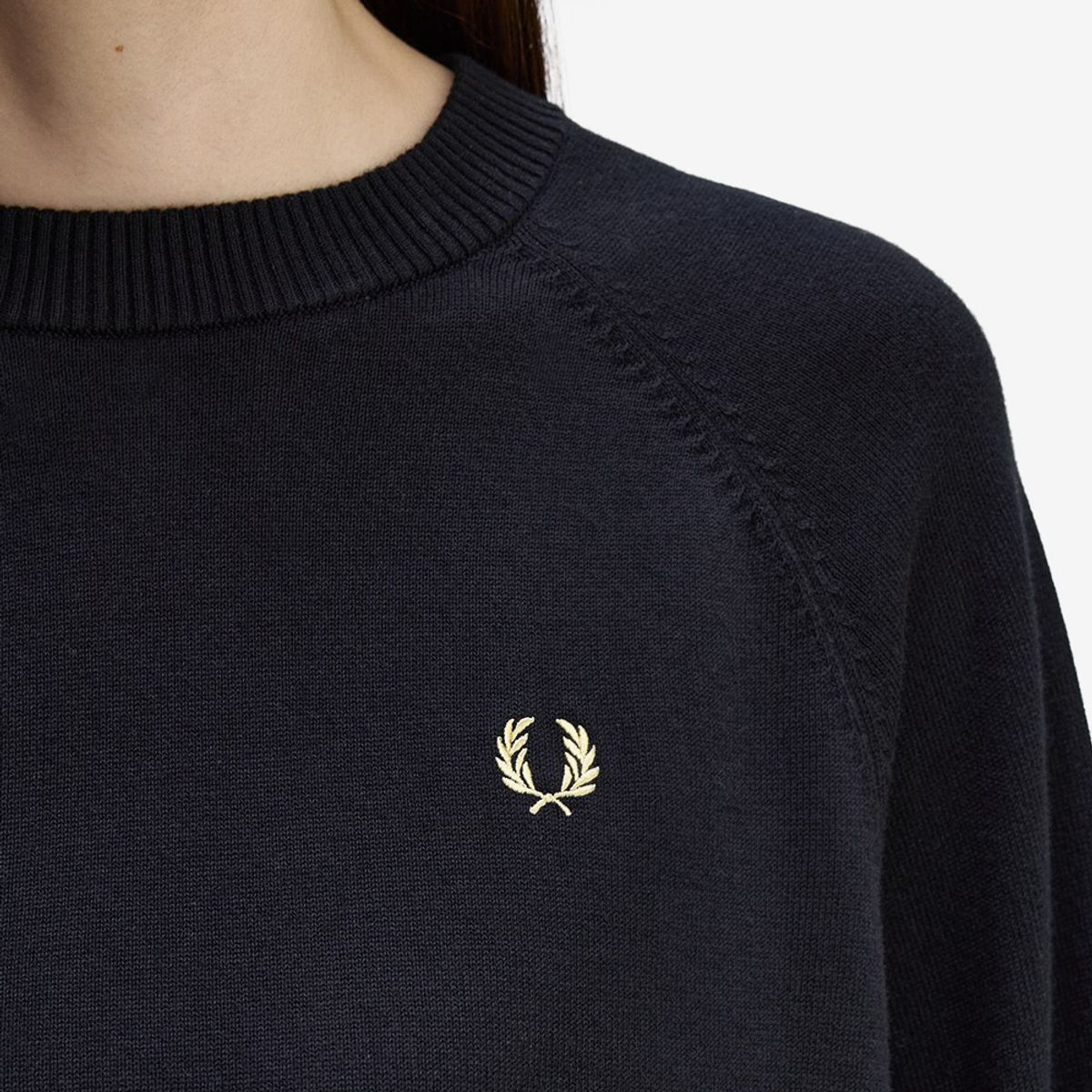 프레드페리(FRED PERRY) [Womens] 크루넥 니트 - 블랙 AFPF2531117-102
