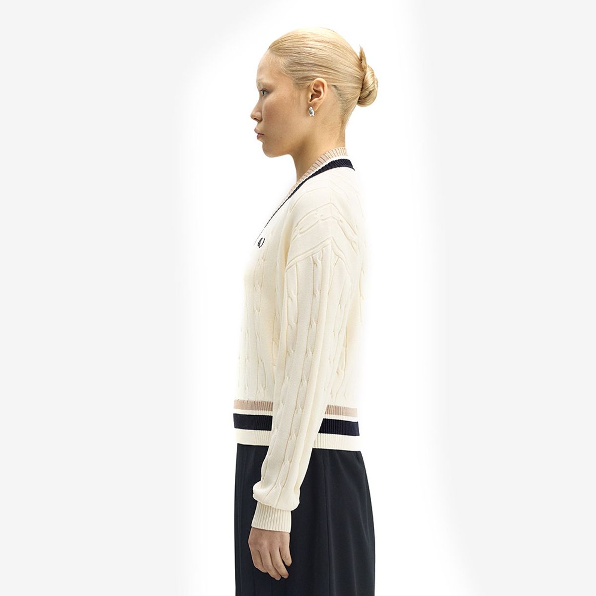 프레드페리(FRED PERRY) [Womens] 볼드 팁 케이블 니트 - 에크루 AFPF2531102-560