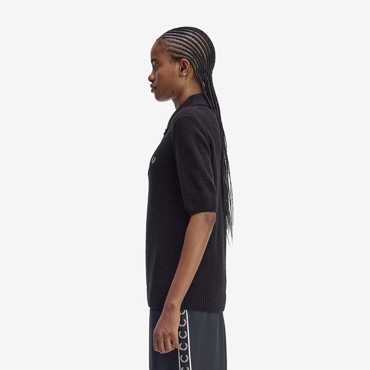 프레드페리(FRED PERRY) [Womens] 텍스쳐드 니트 셔츠 - 블랙 AFPF2531113-102