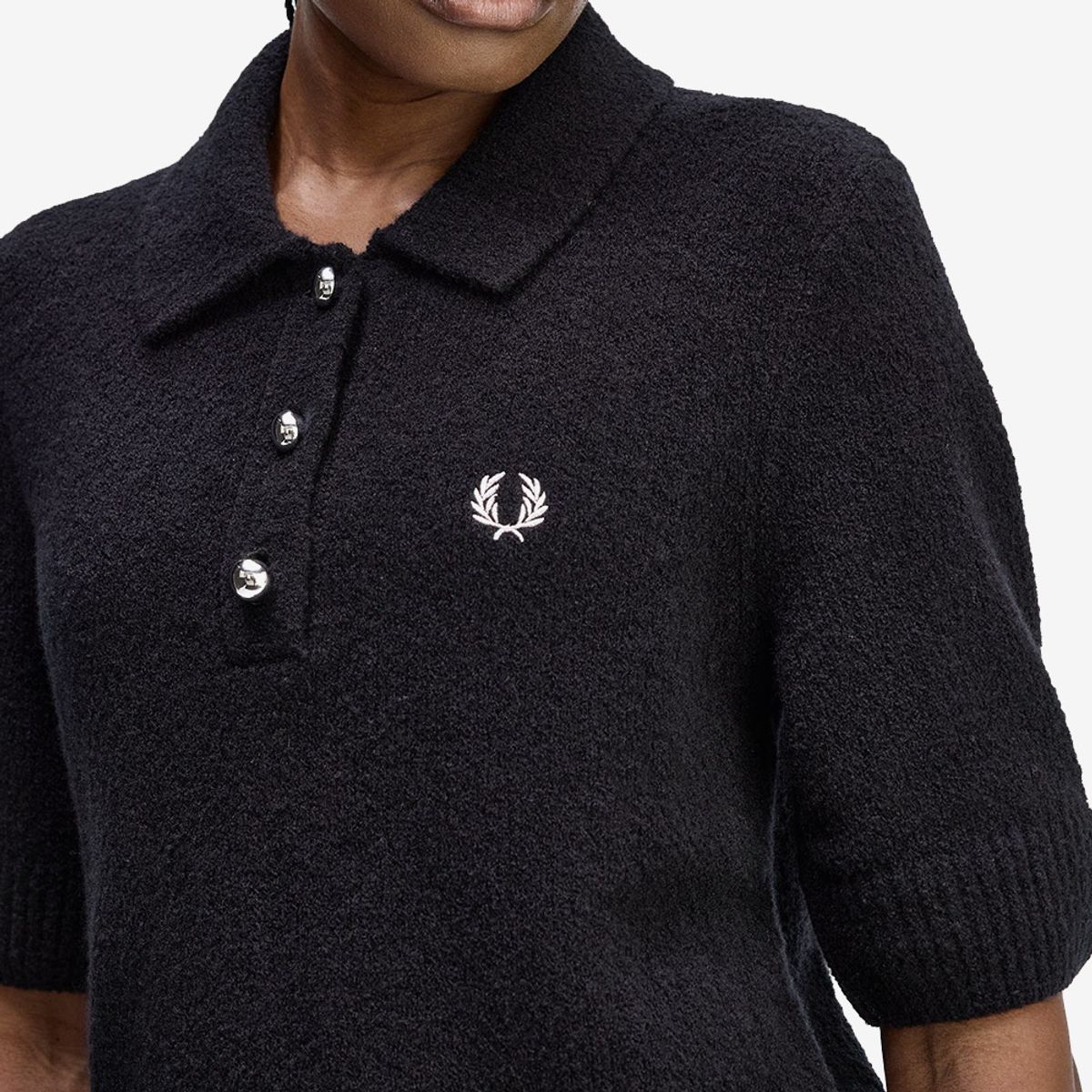 프레드페리(FRED PERRY) [Womens] 텍스쳐드 니트 셔츠 - 블랙 AFPF2531113-102