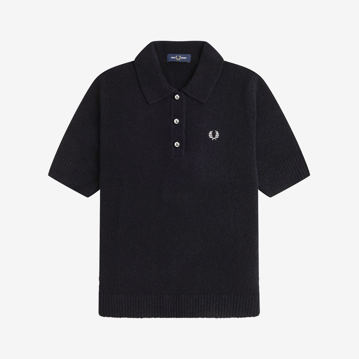 프레드페리(FRED PERRY) [Womens] 텍스쳐드 니트 셔츠 - 블랙 AFPF2531113-102