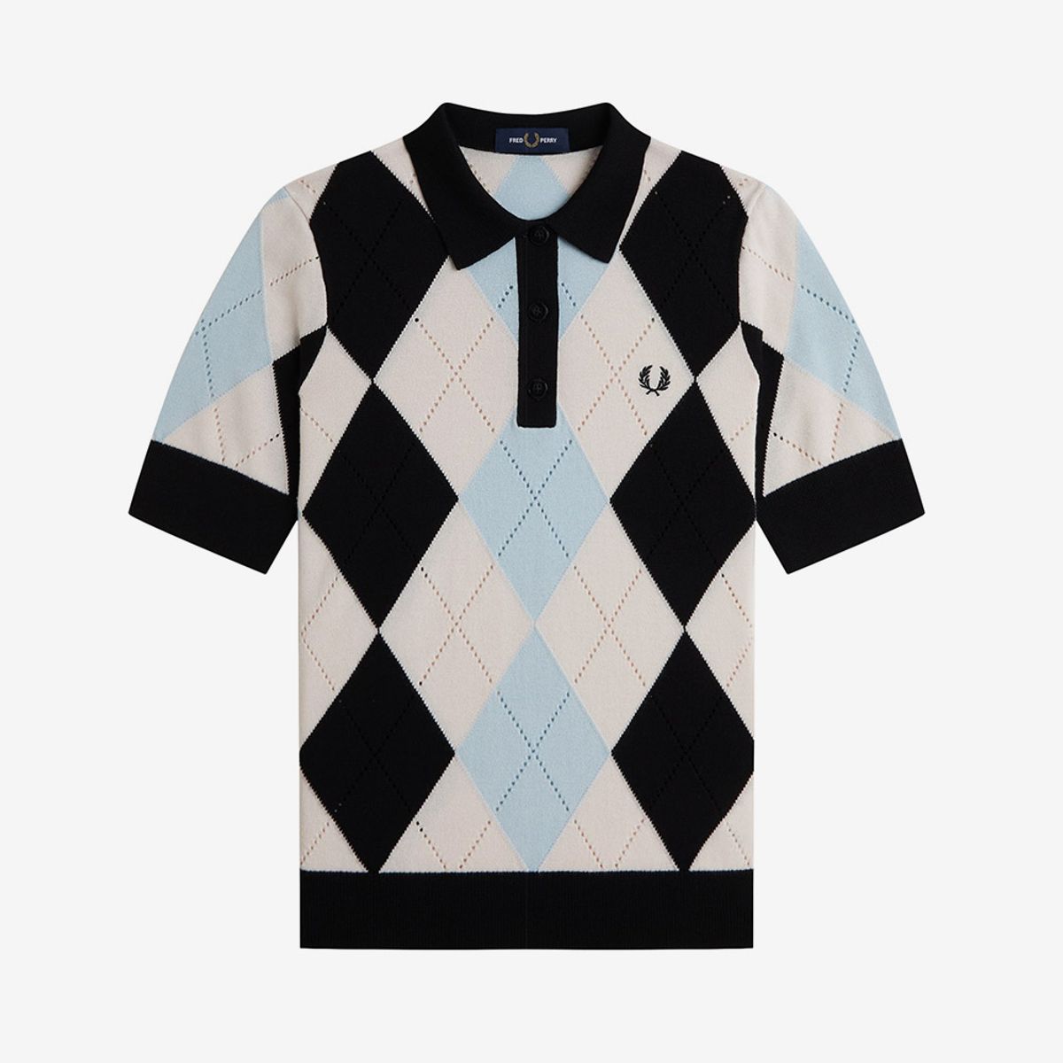 프레드페리(FRED PERRY) [Womens] 아가일 포인텔 니트 셔츠 - 실키피치 AFPF2531116-R33