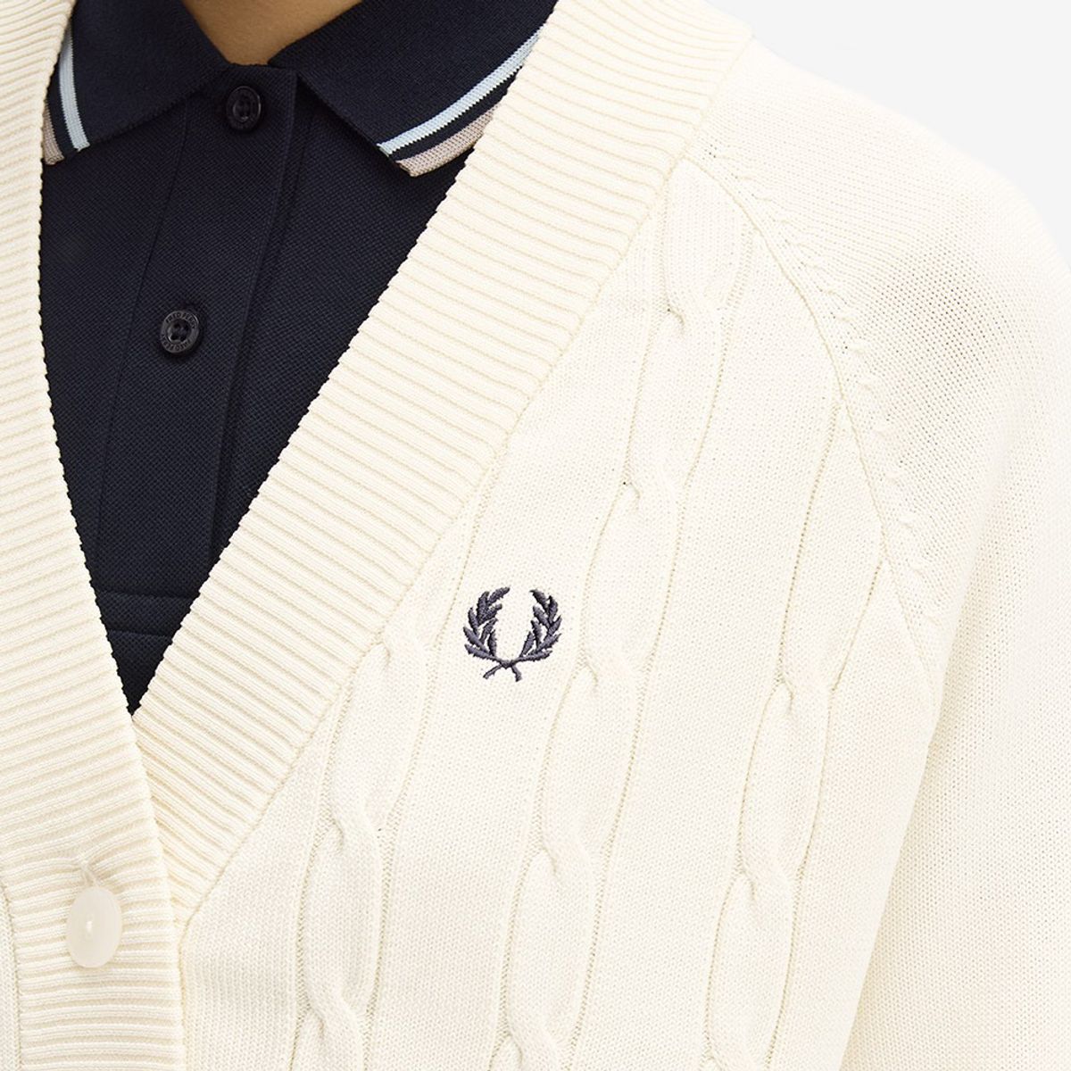 프레드페리(FRED PERRY) [Womens] 케이블 니트 가디건 - 에크루 AFPF2531105-560
