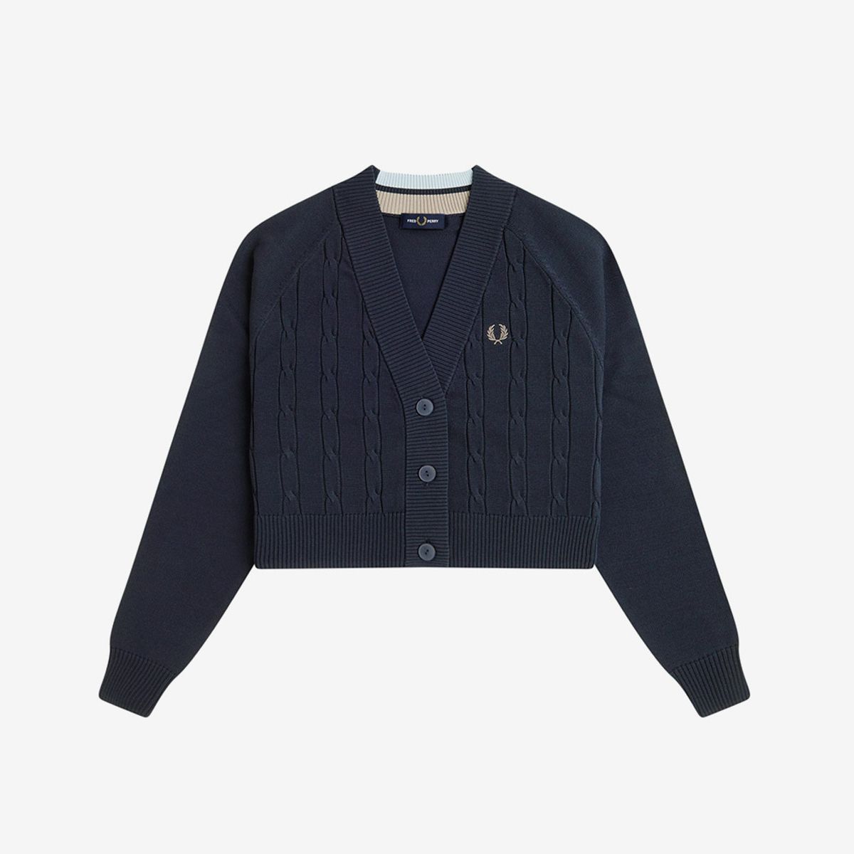 프레드페리(FRED PERRY) [Womens] 케이블 니트 가디건 - 네이비 AFPF2531105-608