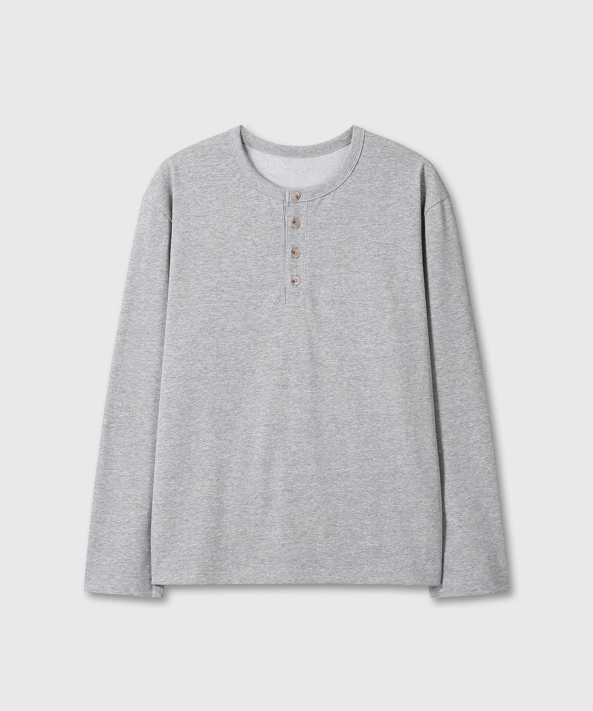 다이브인(DIVEIN) LOOSED HENLEY NECK LONG SLEEVE (MELANGE GRAY)