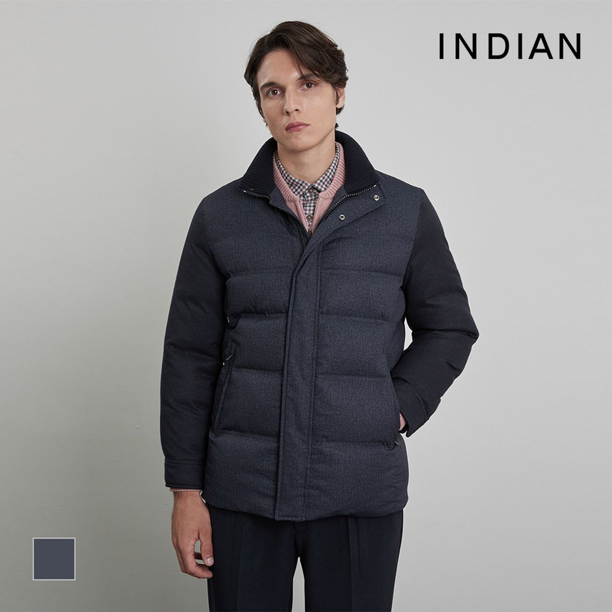 인디안(INDIAN) 배색형 다운 사파리 점퍼_MITKA5W9111
