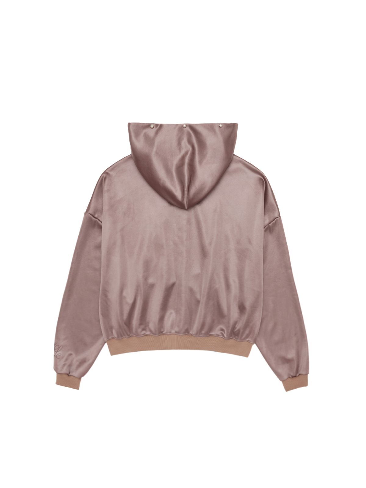 와이이이엘(YEEL) SILKET PEARL ZIP-UP HOODIE DUST PINK