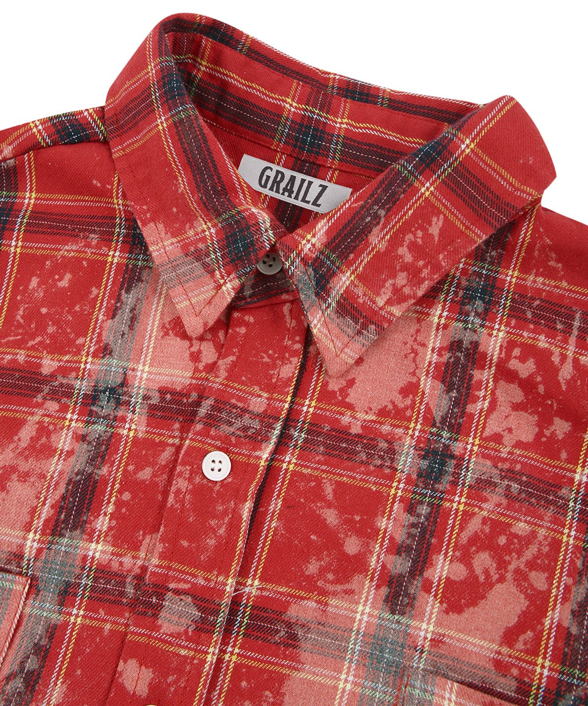 그레일즈(GRAILZ) BLEACHED PLAID SHIRTS [RED]