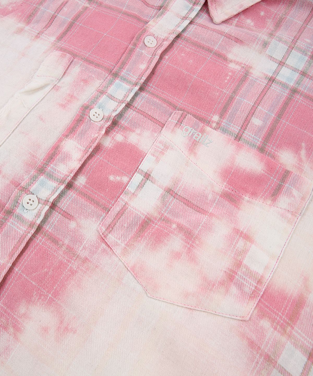 그레일즈(GRAILZ) BLEACHED PLAID SHIRTS [MULTI PINK]