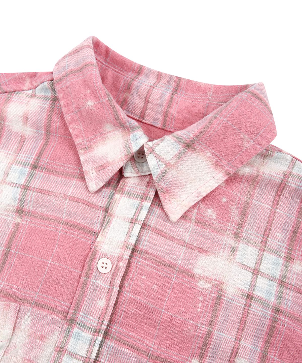 그레일즈(GRAILZ) BLEACHED PLAID SHIRTS [MULTI PINK]