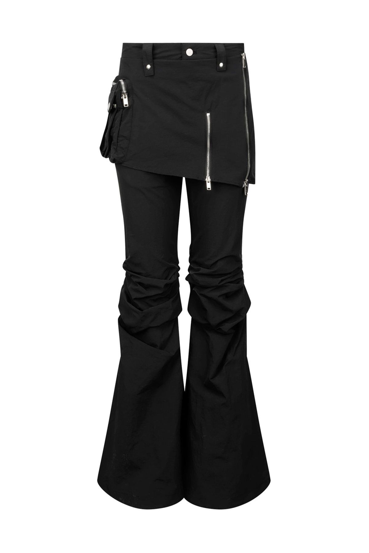 나체(NACHE) BOOTS CUT SKIRT PANTS (UNISEX) BLACK