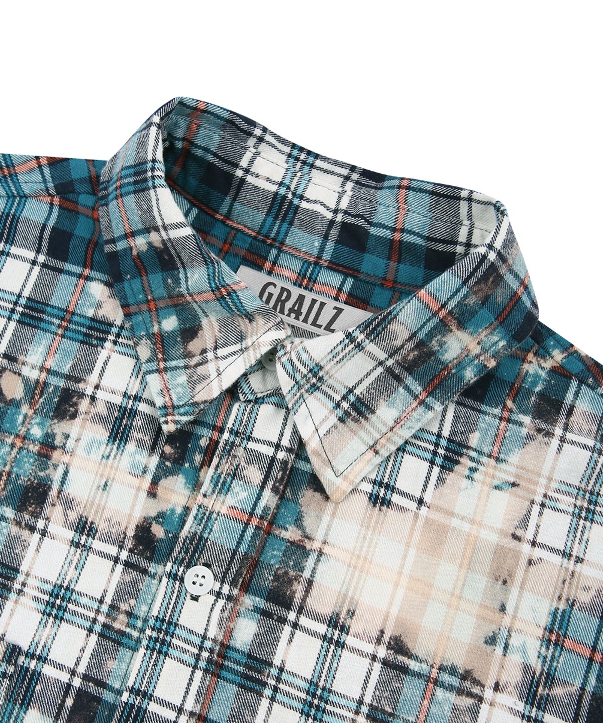 그레일즈(GRAILZ) BLEACHED PLAID SHIRTS [MULTI BLUE]