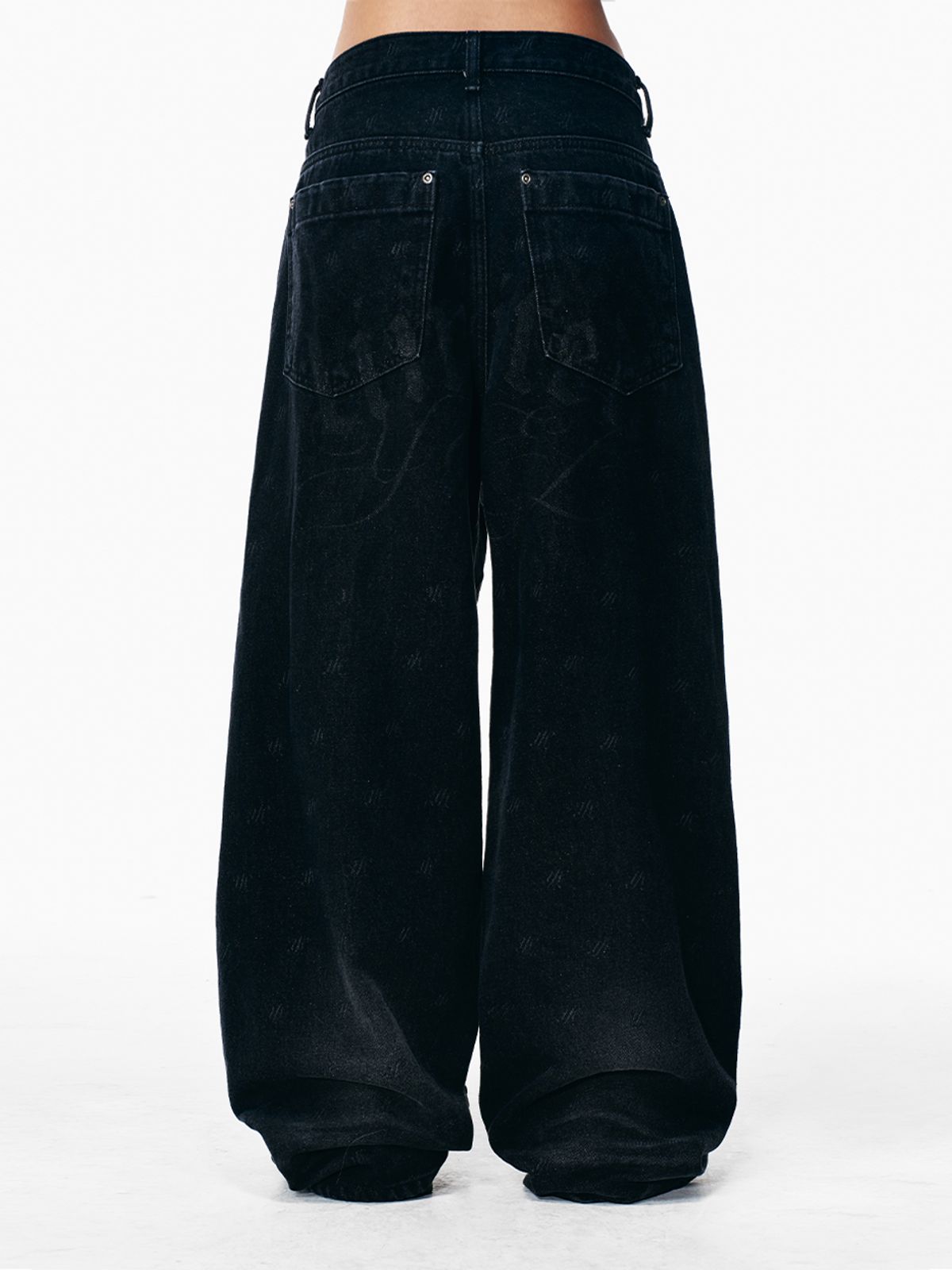 와이이이엘(YEEL) LOGO PRINT PANELED PANTS BLACK