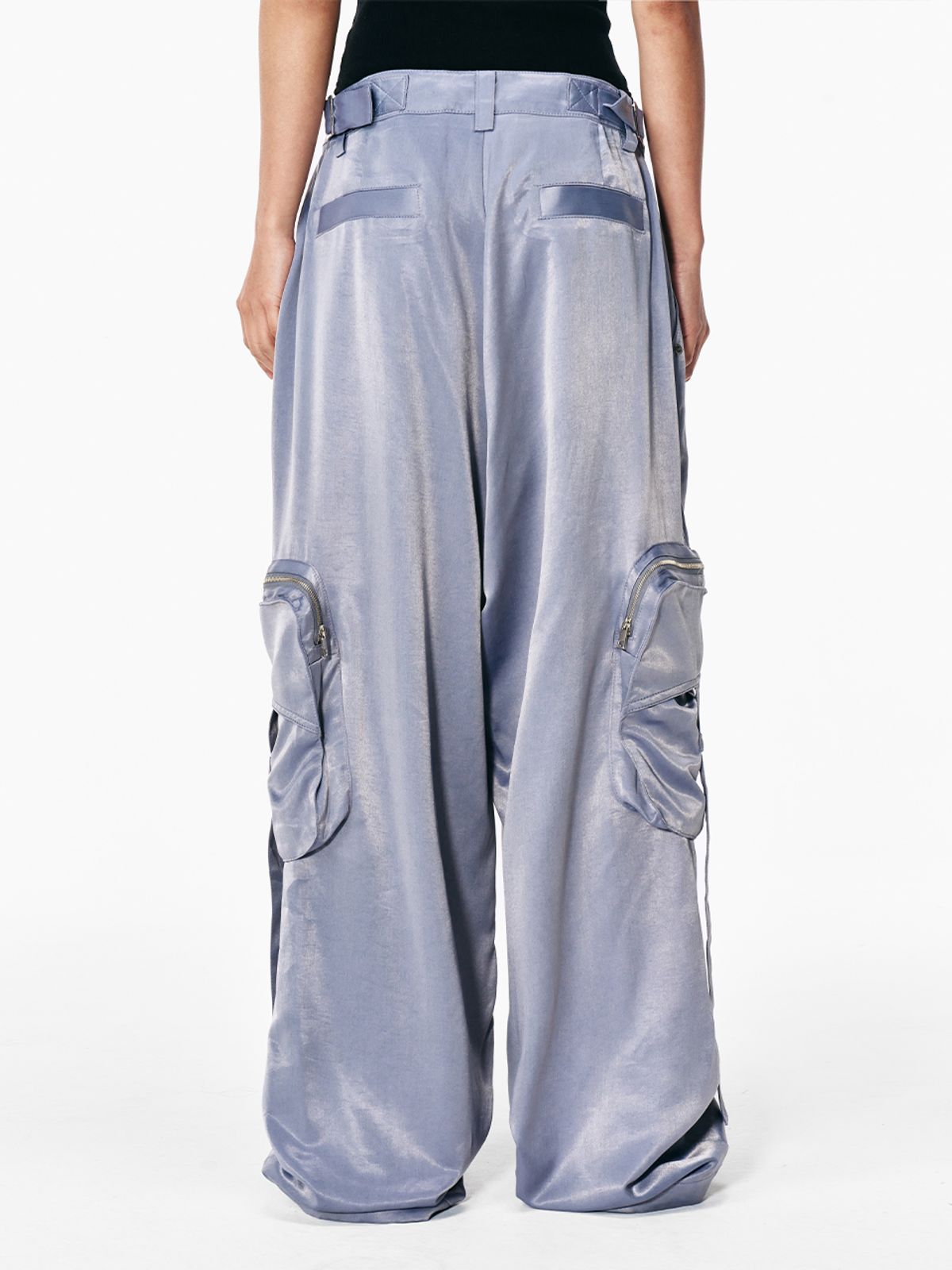 와이이이엘(YEEL) GLOSSY POCKET WIDE SLACKS GREY