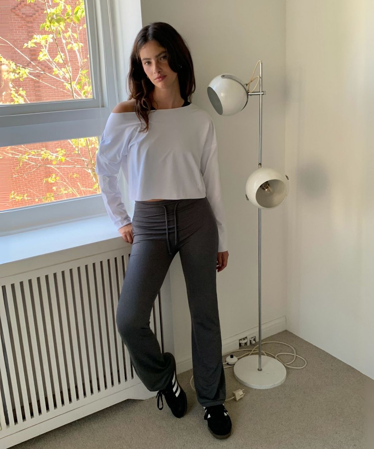 인지액티브(INJIACTIVE) Boat Neck Long Sleeve Top 화이트