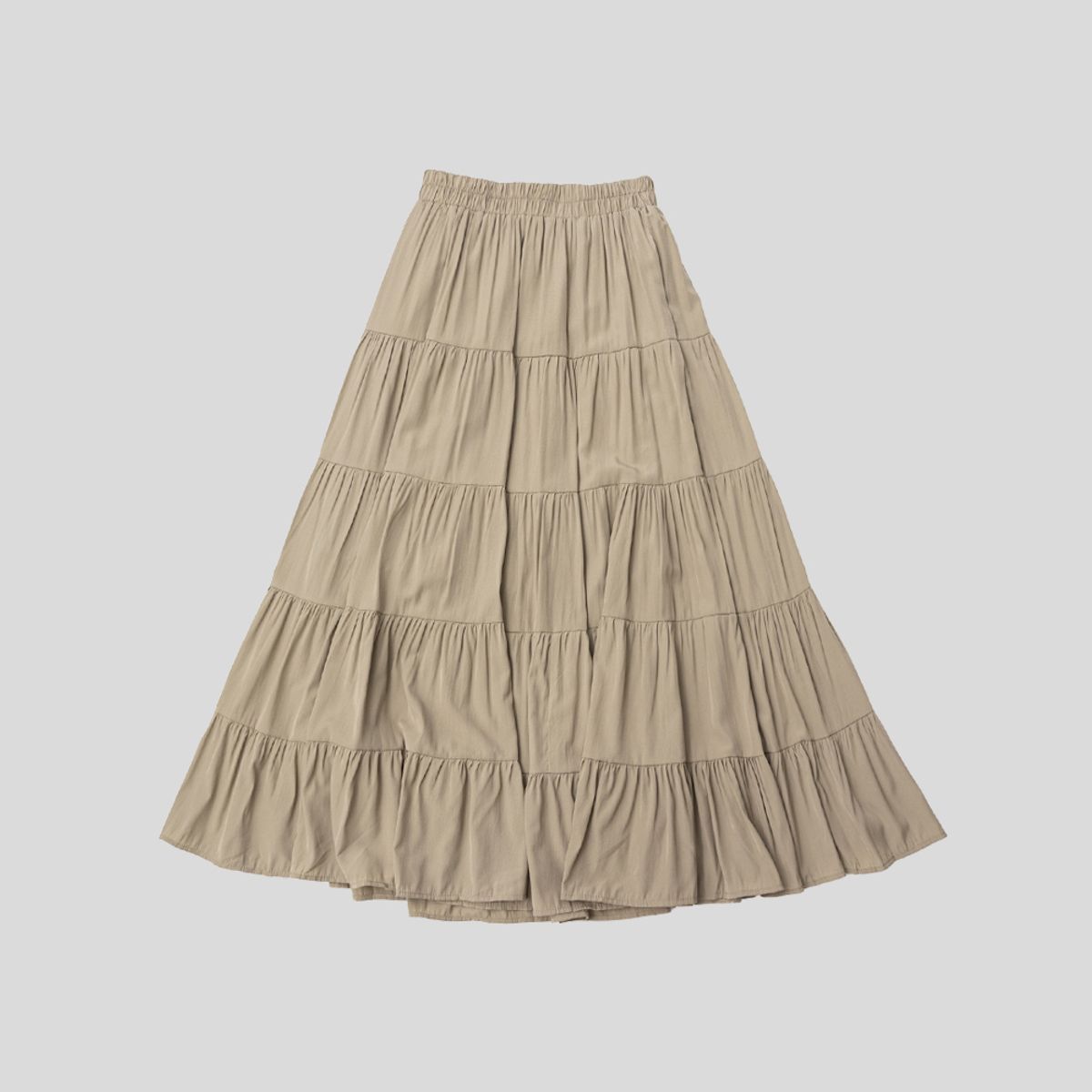 랭썬(LANGSON) LS_Khaki multi-layered skirt
