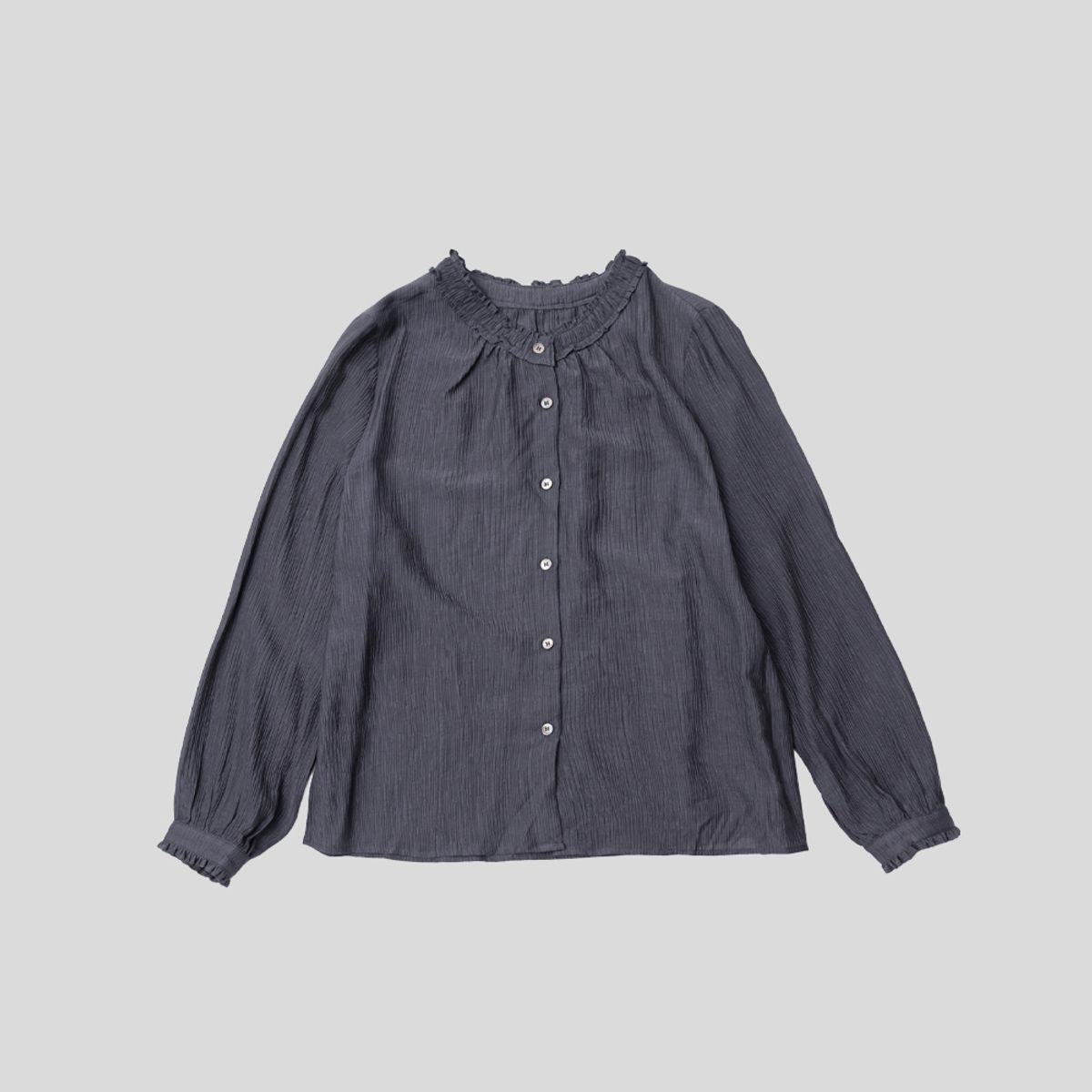 랭썬(LANGSON) LS_Neckline pleated shirt_2color