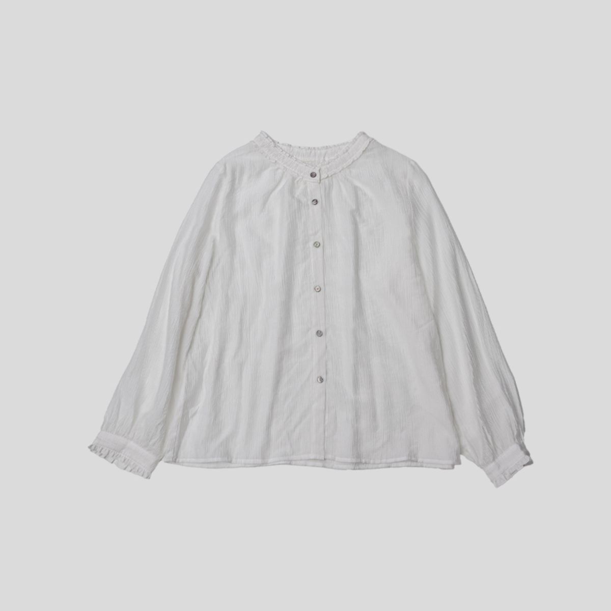 랭썬(LANGSON) LS_Neckline pleated shirt_2color