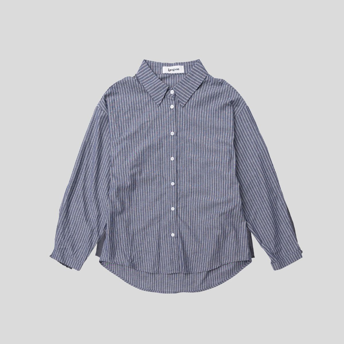랭썬(LANGSON) LS_Classic vertical striped shirt_BLUE