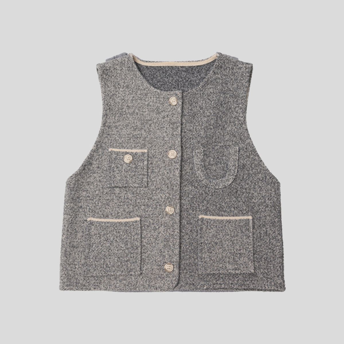 랭썬(LANGSON) LS_Solid color knit vest_2color