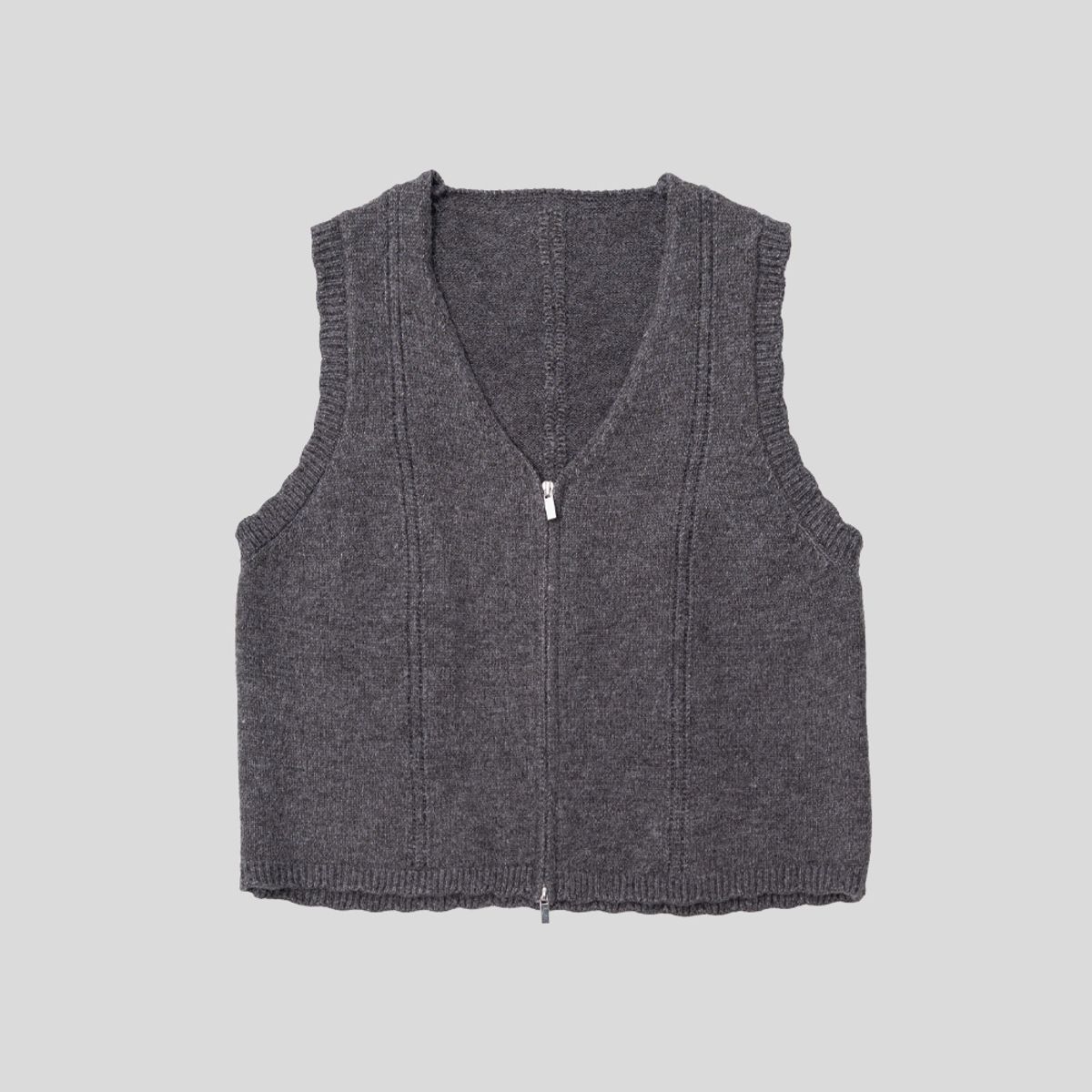 랭썬(LANGSON) LS_Zipper knit vest_GRAY