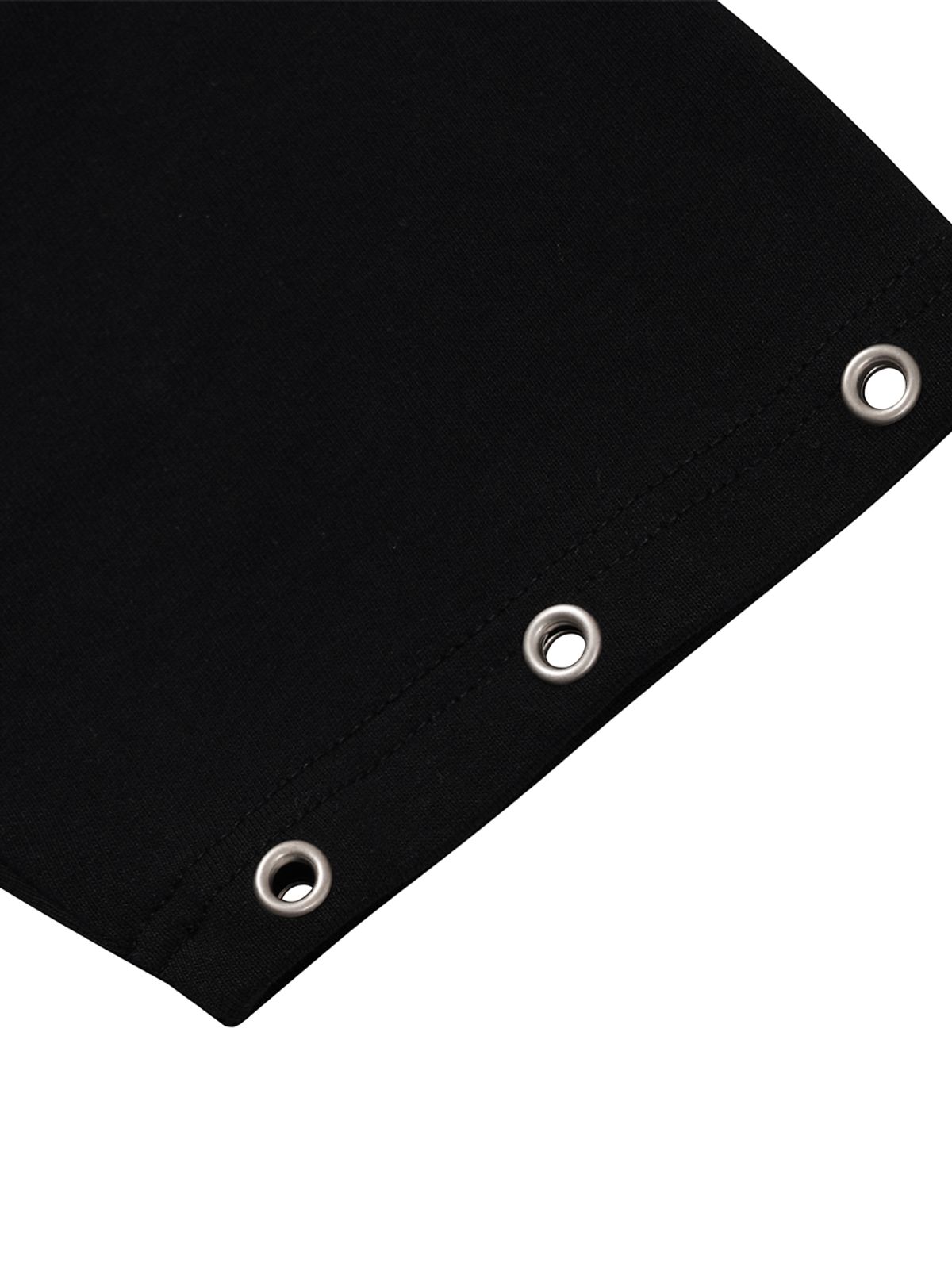 르렌느(LERENNE) Eyelet Slim Fit T-Shirt - Black