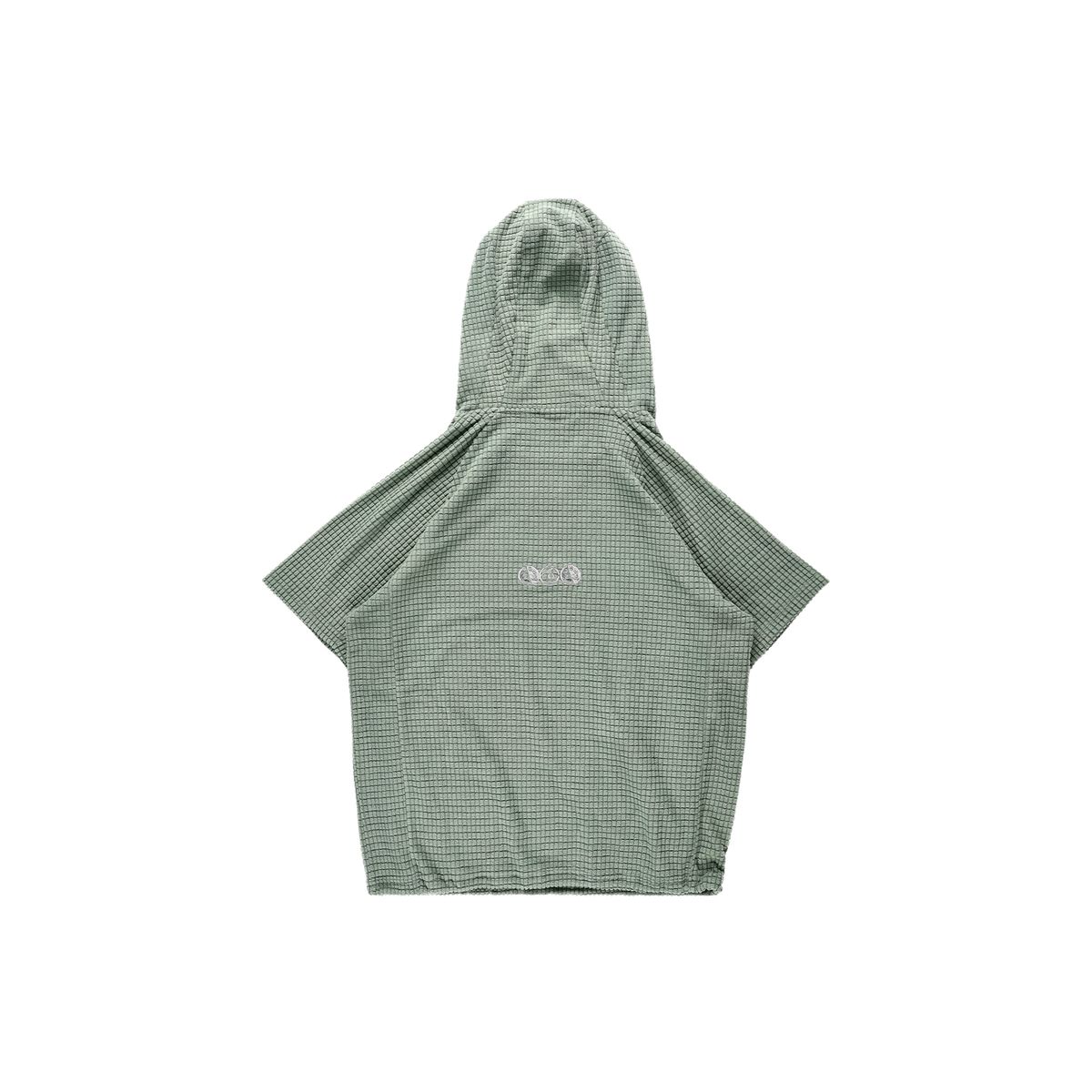 더왈드(THEWARLD) Waffle Balaclava Half Hoodie green