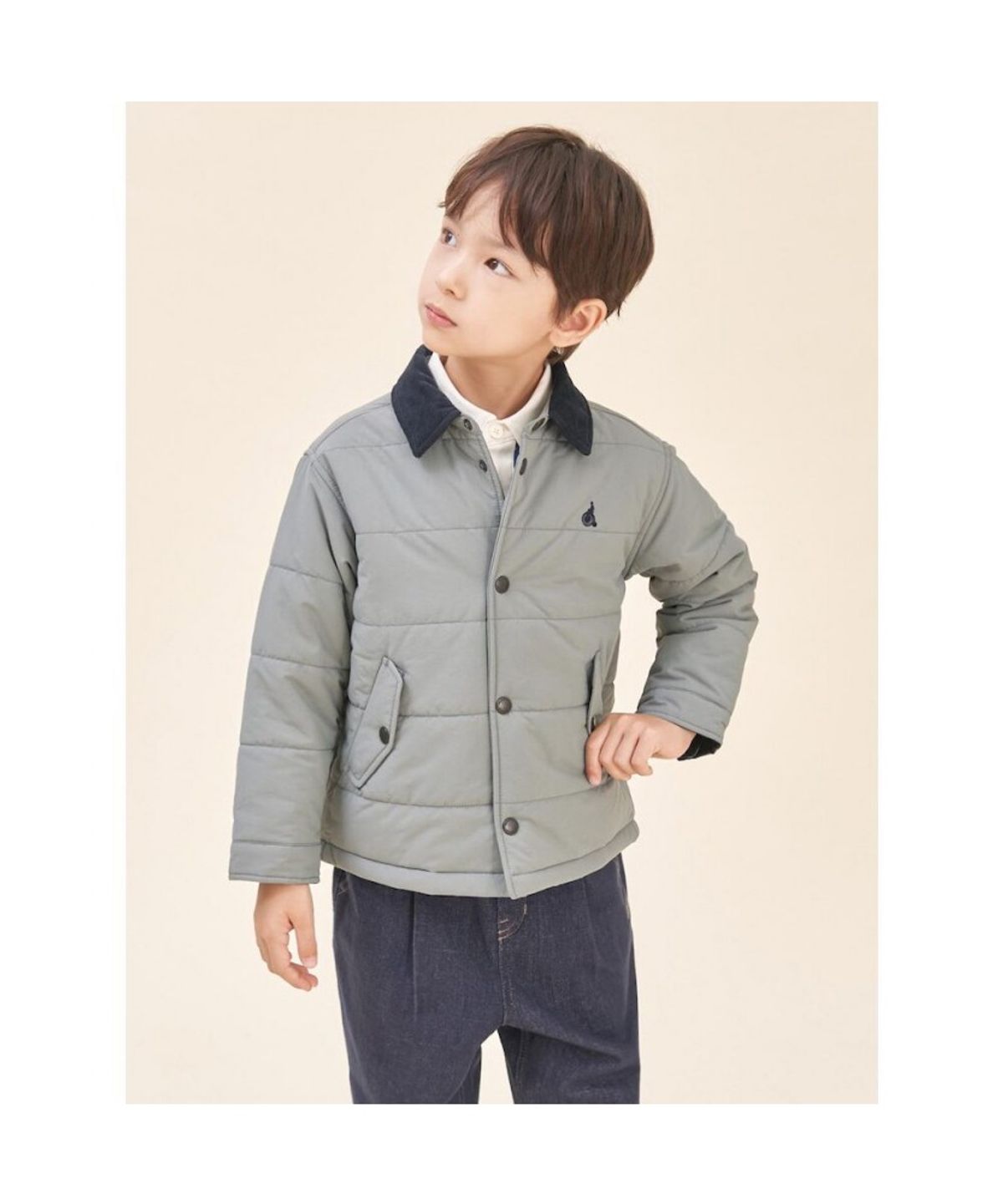빈폴 키즈(BEANPOLE KIDS) 칼라 재킷형 패딩 점퍼  카키 (BI5938U01H) (BI5938U01H)