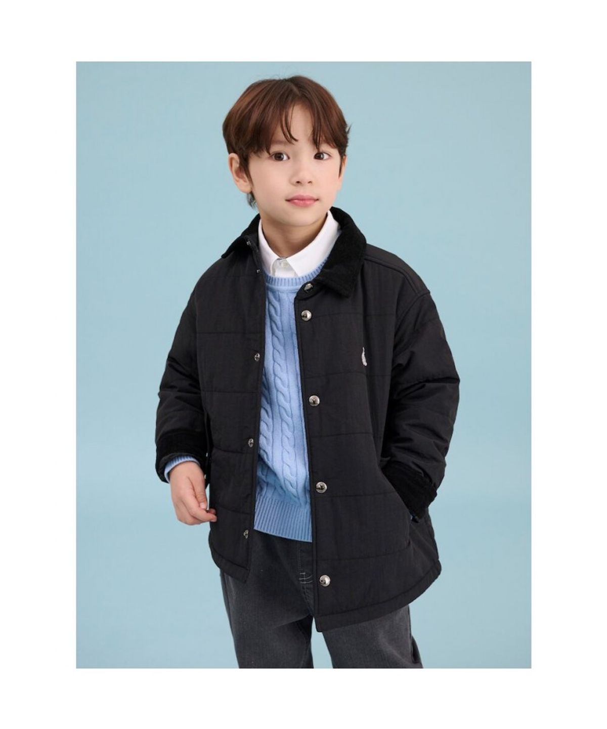 빈폴 키즈(BEANPOLE KIDS) 칼라 재킷형 패딩 점퍼  블랙 (BI5938U015) (BI5938U015)