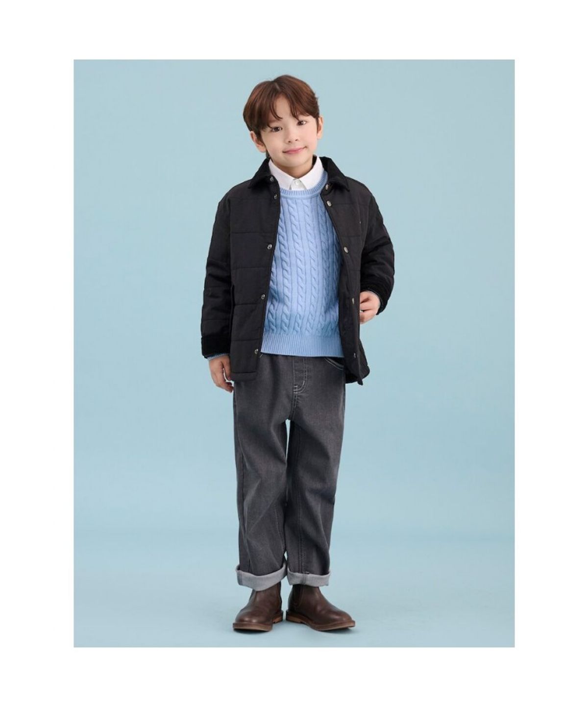 빈폴 키즈(BEANPOLE KIDS) 칼라 재킷형 패딩 점퍼  블랙 (BI5938U015) (BI5938U015)