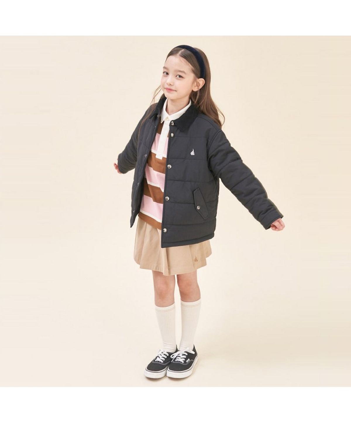 빈폴 키즈(BEANPOLE KIDS) 칼라 재킷형 패딩 점퍼  블랙 (BI5938U015) (BI5938U015)