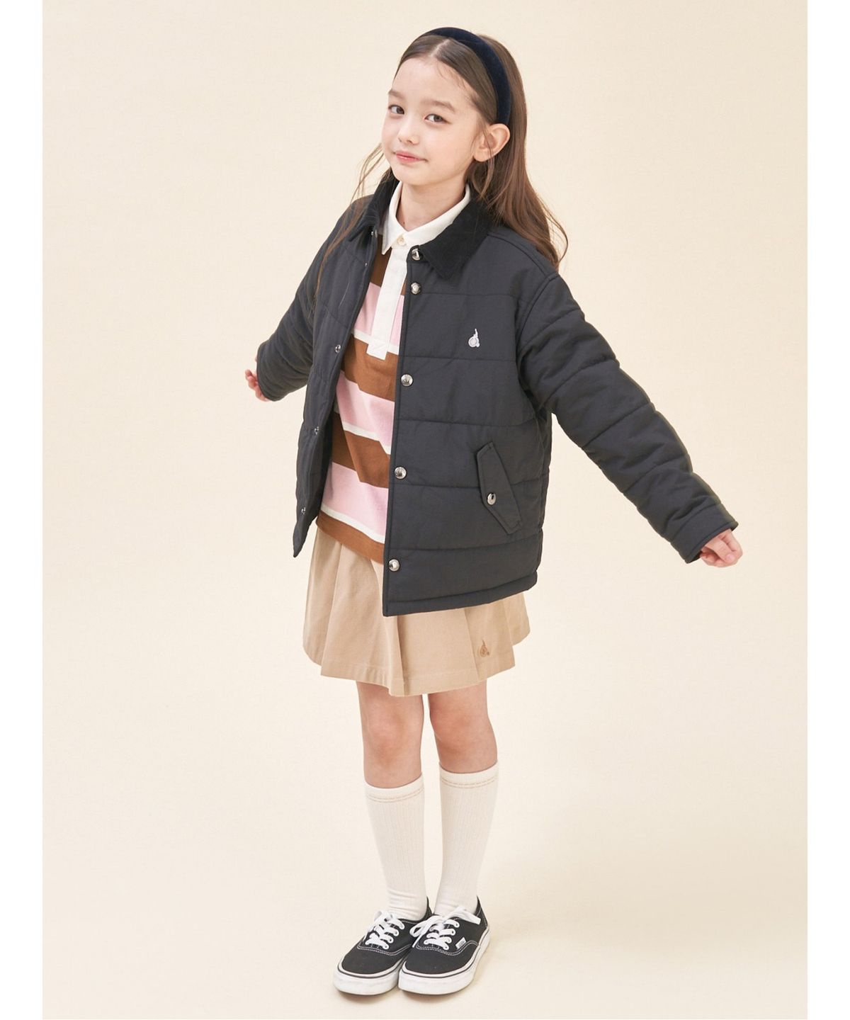 빈폴 키즈(BEANPOLE KIDS) 칼라 재킷형 패딩 점퍼  블랙 (BI5938U015) (BI5938U015)