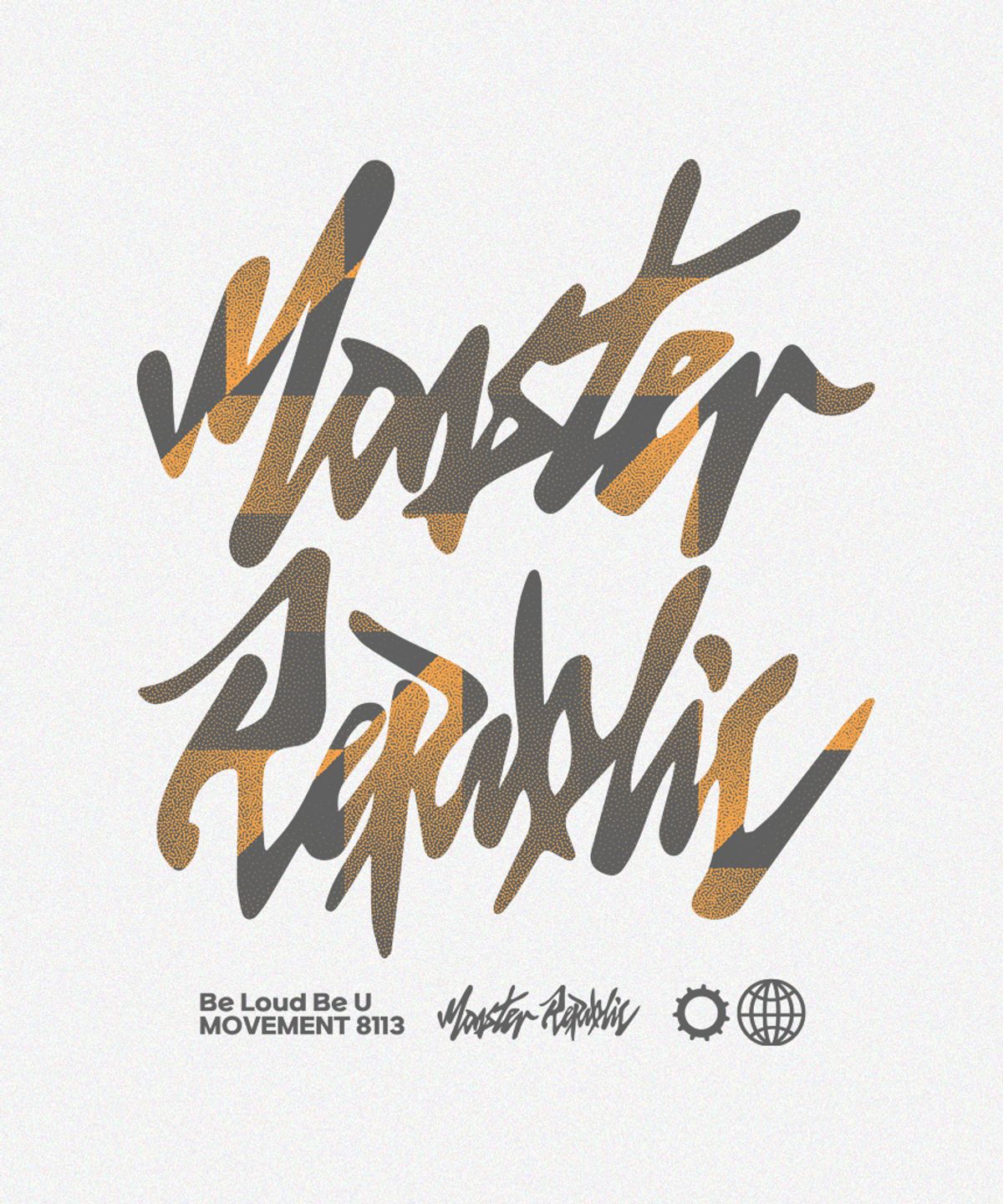 몬스터리퍼블릭(MONSTER REPUBLIC) 미스트 로고 오렌지 후드티 그레이_8113